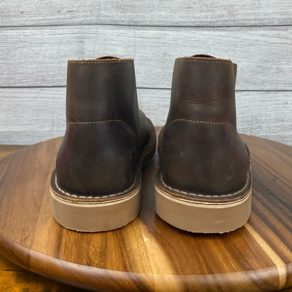 Clarks Shepton Chukka Boots Beeswax Dark Brown Leather Men’s Shoe Size 12 M